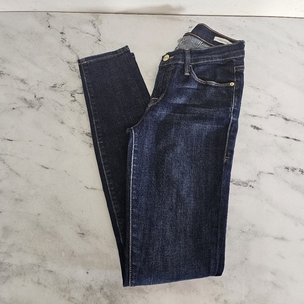 Frame Denim Le Skinny De Jeanne Mid Rise‎ Blue Jeans 26 Preowned - Picture 3 of 8